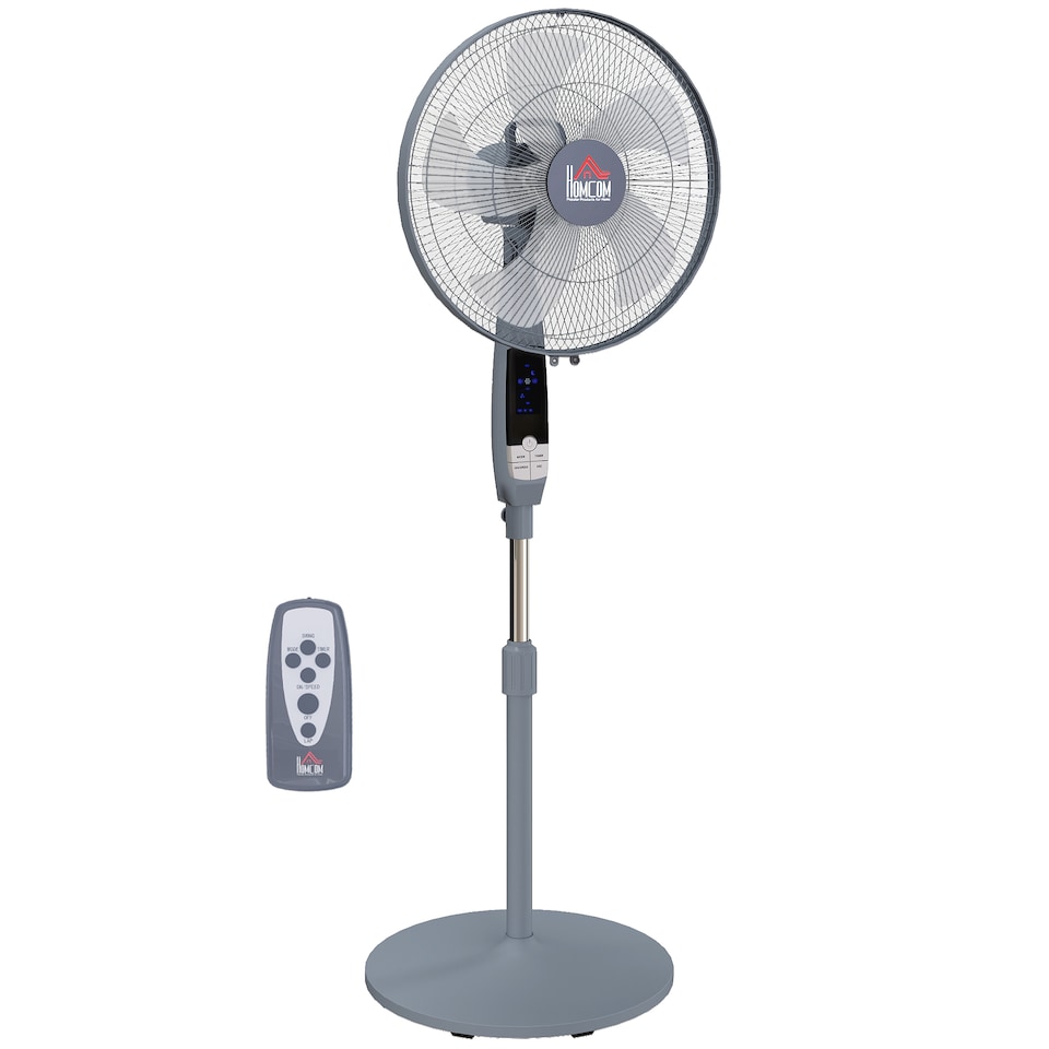 image 1 of HOMCOM 16 Oscillation Cooling Fan with Remote Adjustable Height