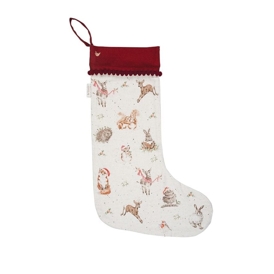 image 1 of Wrendale Designs Illustrated Animal Fabric Christmas Stocking - 22 x 60 cm