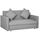 image 1 of HOMCOM 2 Seater Sofa Bed Convertible Bed Settee w/ 2 Cushions Storage Light Grey