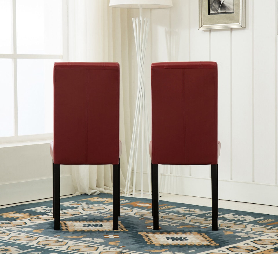 image 1 of MCC Direct Leather Dining Chairs Red