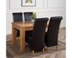 image 4 of Dakota 127 x 82cm Oak Small Dining Table and 4 Montana Leather Chairs | Black | Black