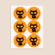 image 2 of Vampire Cat Orange Halloween Round Stickers 88mm - Sheet of 6