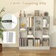 image 5 of COSTWAY 5-Cube Bookcase Wooden Storage Organizer White White