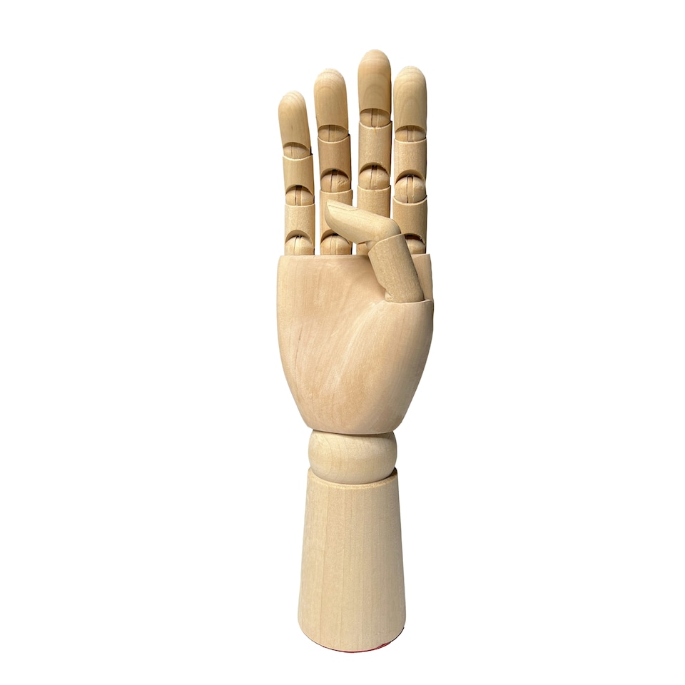 image 1 of Pack of 3 Large Wooden Right Hand Manikins 30cm (12")