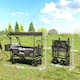 image 7 of Outsunny Outdoor Push Pull Wagon Stroller Cart w/ Canopy Top Black