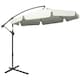 image 1 of Outsunny 2.7m Garden Banana Parasol Cantilever Umbrella with Crank Handle and Cross Base for Outdoor, Hanging Sun Shade, Cream White