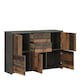 image 3 of Best Chest Storage Cabinet with 2 Drawers and 5 Doors in Concrete Optic Dark Grey/Old - Wood Vintage