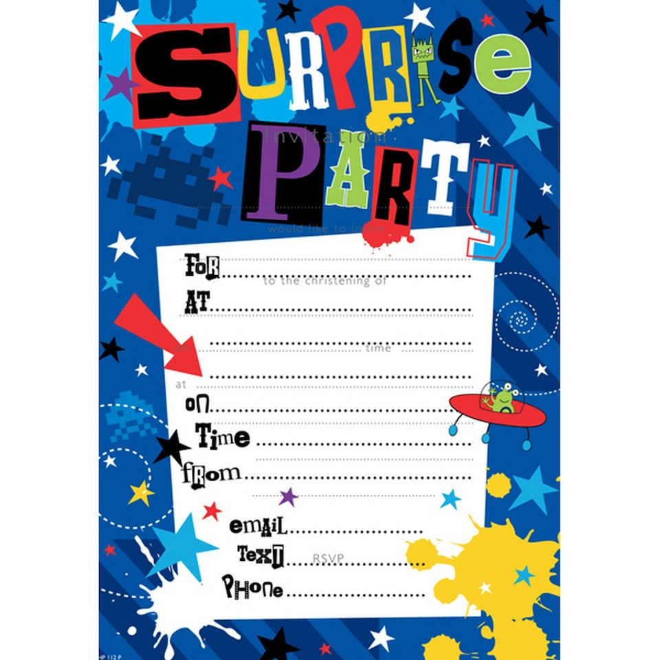 Simon Elvin Open Surprise Party Invites Hanging Pads - Multicoloured - One Size