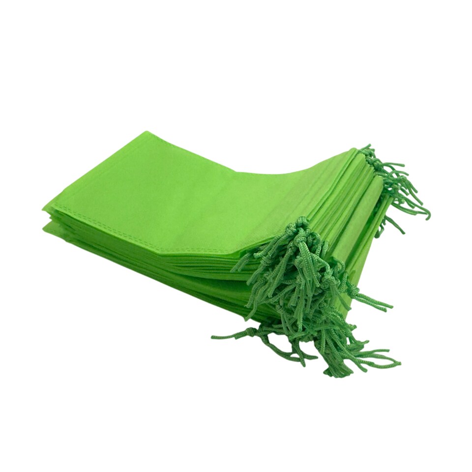 image 1 of Pack of 25 Light Green Coloured 20x15cm Non-Woven Drawstring Bags | Green
