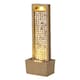 image 1 of Teamson Home Garden Outdoor Water Feature, Tall Waterfall Water Fountain, With Warm LED Lights, Layered Rock Design, Seashells