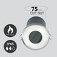image 4 of Set of 8 Fire Rated Bathroom Downlights - Brushed Steel IP65 Recessed Downlights | Chrome | Clear | 8