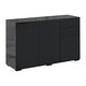image 1 of HOMCOM High Gloss Frame Side Cabinet with 2 Door and 2 Drawer | Black