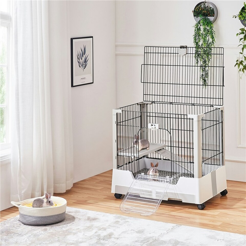 image 1 of Yaheetech Small Animal Cage Habitat On Wheel