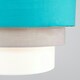 image 3 of ValueLights Aztec Pair of 3 Tier Teal Fabric Lamp Shades & Bulbs Blue
