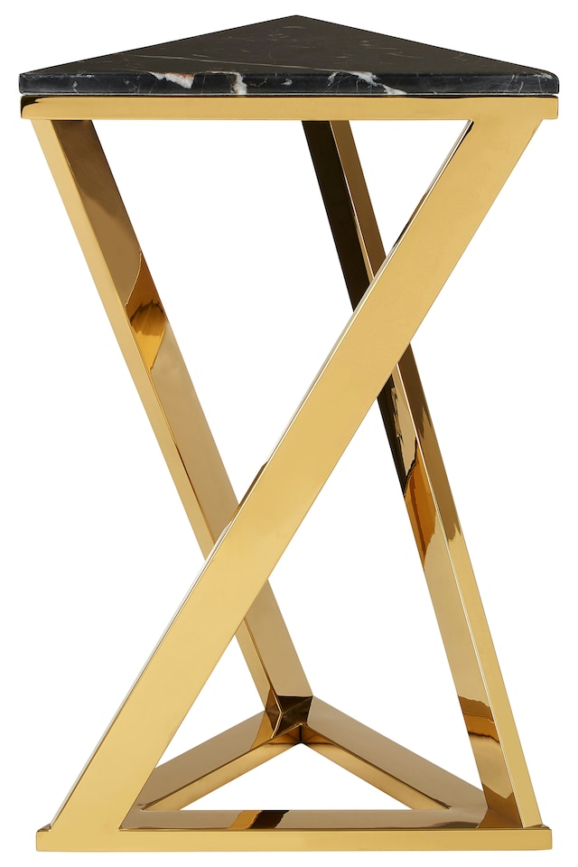 image 1 of Piermount Black And Gold End Table | Gold