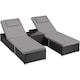 image 1 of Carbonera Rattan Double Lounge Chair with Table, Adjustable Backrest | Black | black | 1