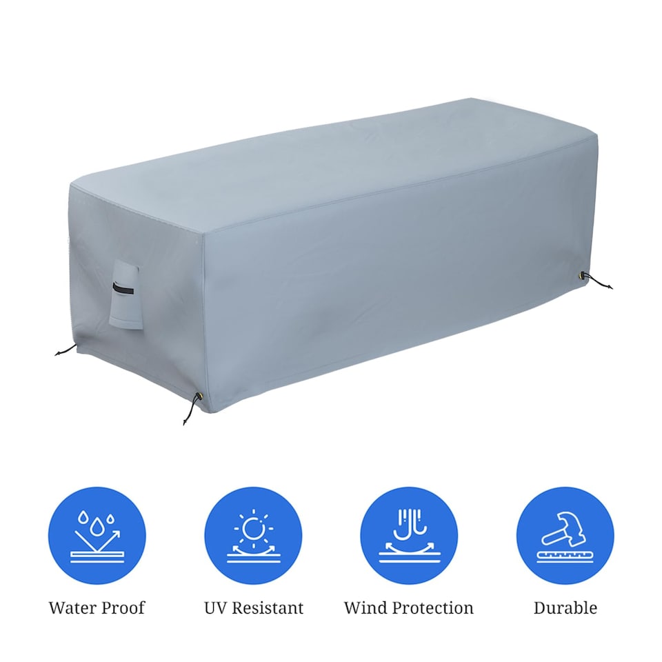 image 1 of Covers&All Rectangular Fire Pit Cover, Rectangle shape, 38 in L x 28 in W x 17 in H, Grey