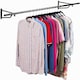 image 1 of House of Home 4ft Clothes Rail Black Wall Mounted Garment Hanging Wardrobe Rack Storage