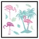 image 2 of Palm & flamingo (Picture Frame) Brown | Oak | XL