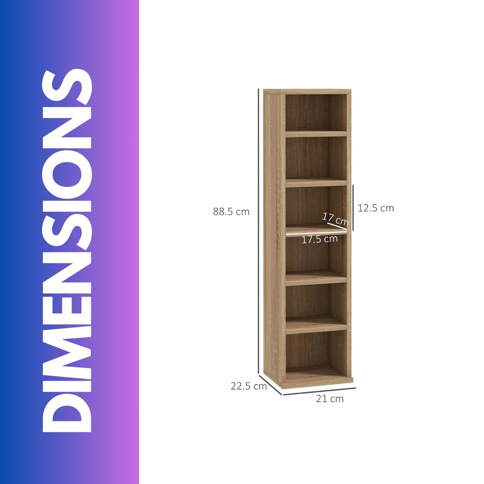 image 1 of 6 Tier Shelves Storage Unit Set Natural Brown Brown | One Size