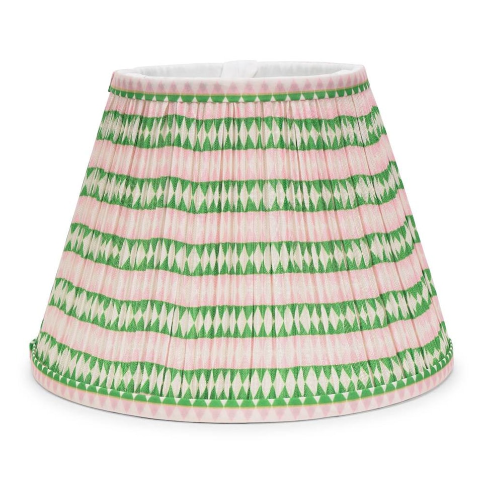 image 1 of ValueLights Riza Taper Pink Aztec Pleat Large Lamp Shade & Bulb | Pink