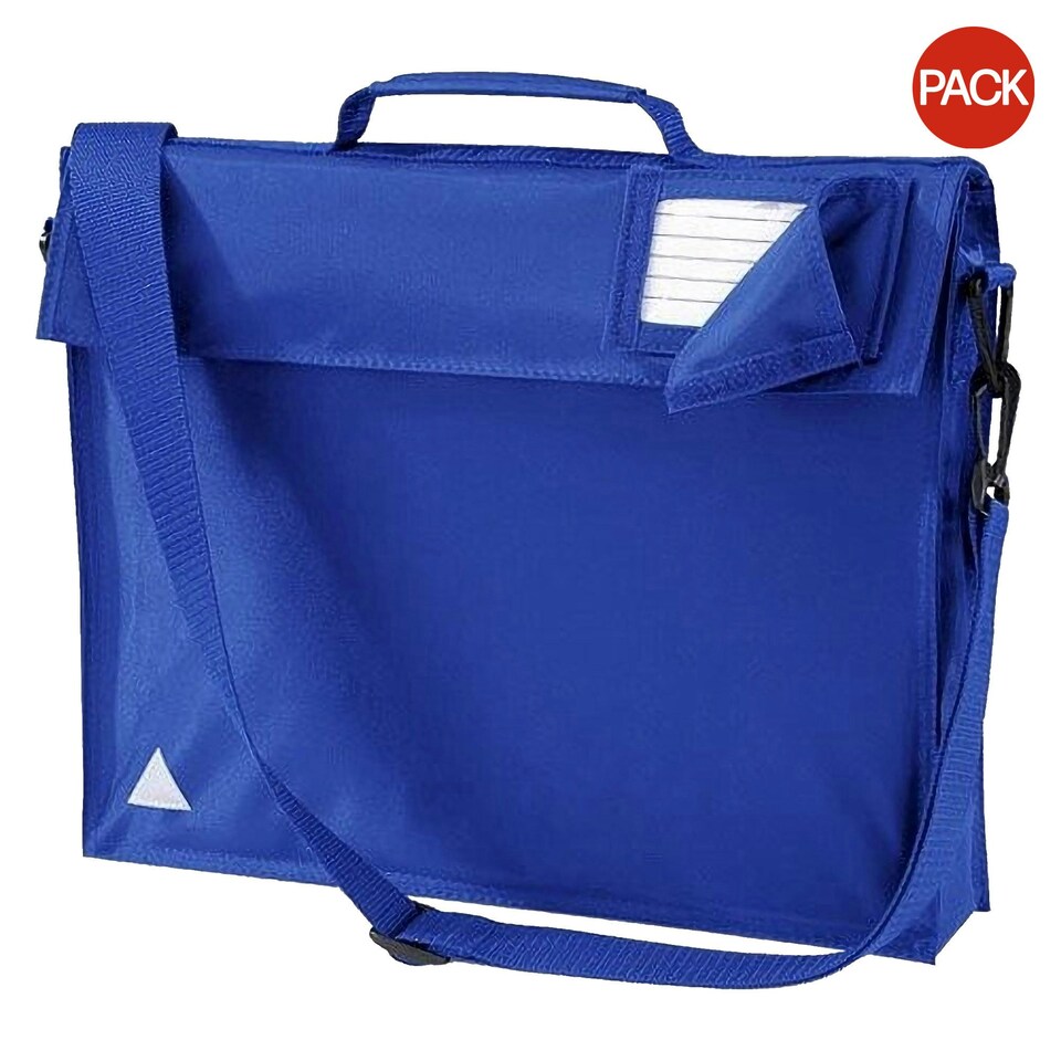 image 1 of Quadra Junior Book Bag With Strap (Pack of 2) - Bright Royal - One Size | Blue