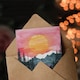 image 3 of Greeting Card Lake Tahoe Forest Winter Sun Sunset Watercolour Birthday