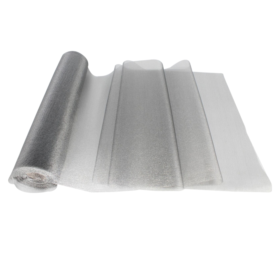 image 1 of Snow Sheer Organza Roll Glitter Sashes - 25m x 29cm