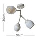 image 7 of ValueLights Kenton Aged Metal Effect 3 Way Ceiling Light White Glass Shades and Bulbs