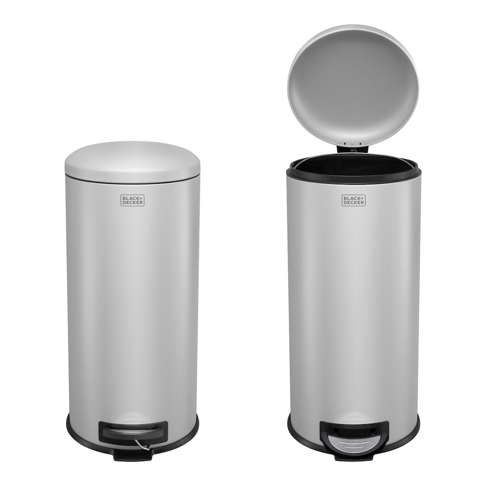 image 1 of BLACK+DECKER 30 Litre Dome Kitchen Indoor Rubbish and Waste Pedal Bin