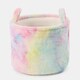 image 1 of OHS Tie Dye Storage Basket Soft Faux Fur Fleece Laundry Clothes Toys Organiser Hamper With Handles | Multi