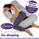 image 4 of Aamira  Light Grey Pregnancy Maternity Pillow 140x70x20cm J Shaped Memory Foam | Grey | Light Grey | 1