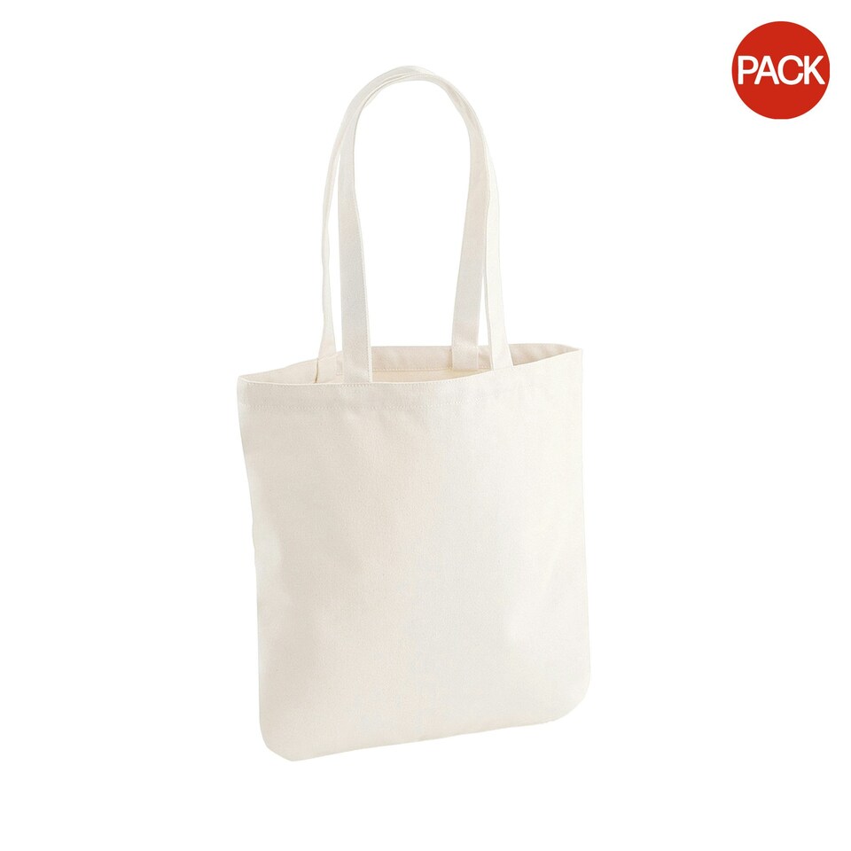 image 1 of Westford Mill EarthAware Organic Cotton Spring Tote Bag (Pack of 2) - Natural - One Size Cream