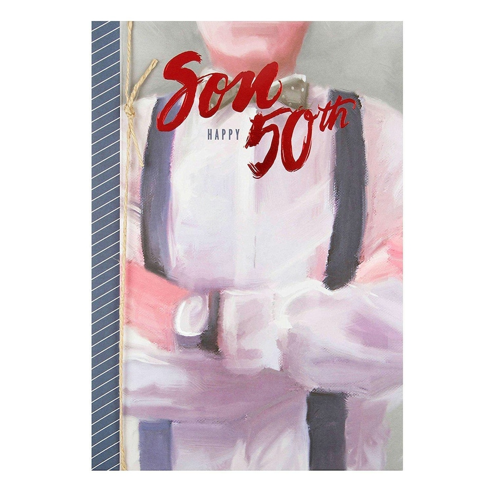 image 1 of Son Traditional 50th Birthday Card 'Love and Pride'