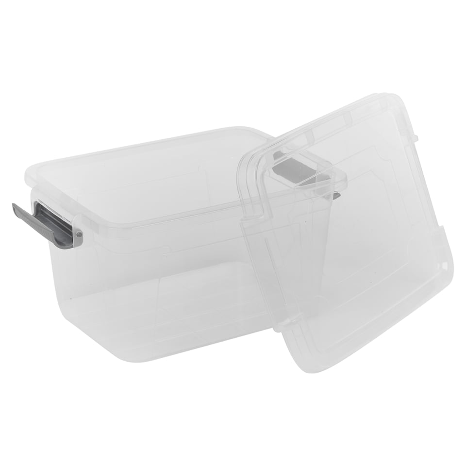 image 1 of URBNLIVING Clear Plastic Storage Box With Lid | Clear | 30 Litre - 4 Boxes