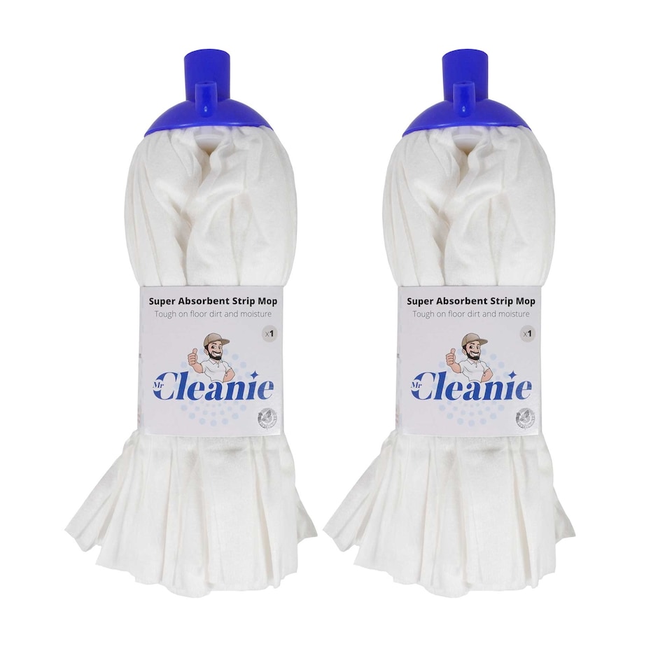 image 1 of Mr Cleanie Super Absorbent Spunlace Strip Floor Mop Replacement Head for Household Cleaning Kitchen Bathroom