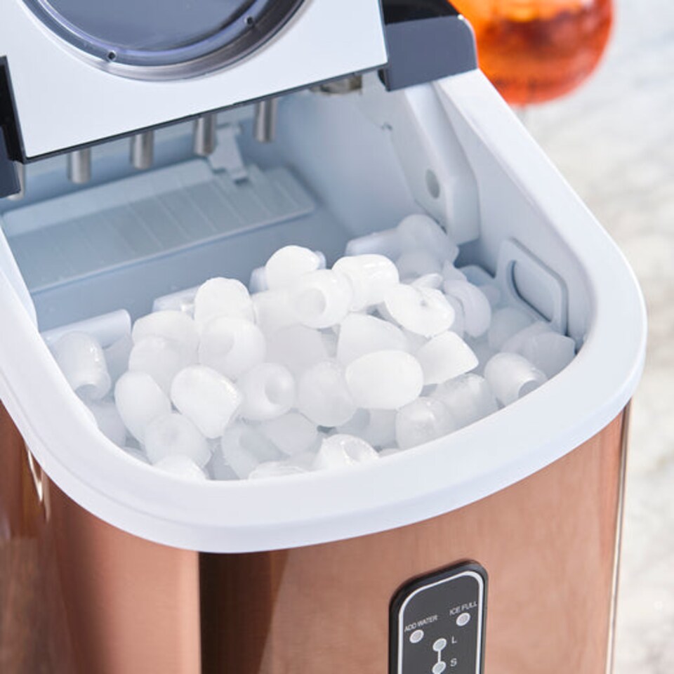 image 1 of Cooks Professional Ice Maker Machine with Scoop & 2.2L Tank - Makes 14KG Per Day | Copper
