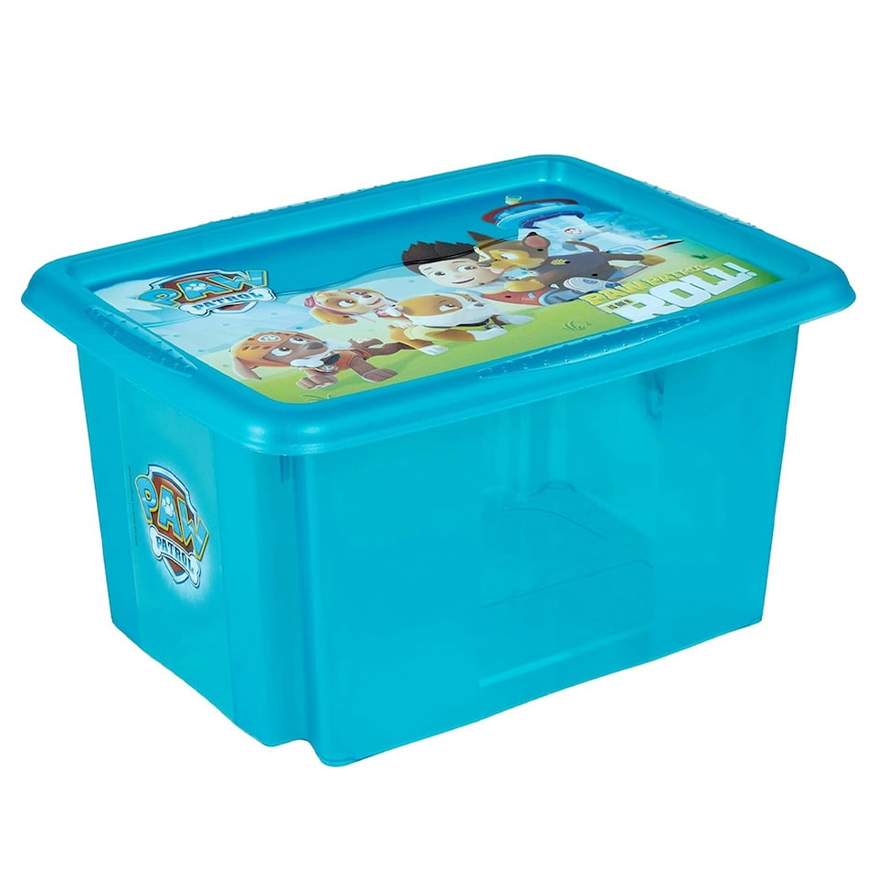 image 1 of Keeeper Paw Patrol Storage Box with Lid 15 Litre Blue Transparent
