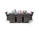 image 5 of Arizona Rectangle 8 Seat Rattan Dining Set Ice Bucket Drinks Cooler | Grey | Grey