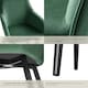 image 5 of Dining Chair Marilyn - with armrests, padded, velvet look, black steel legs - Set of 4 Green | Dark Green/Black
