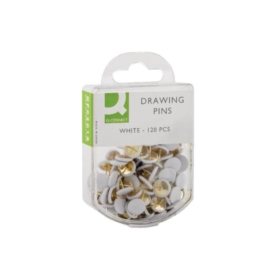 Pack of 1200 Q-Connect White Head Drawing Pins