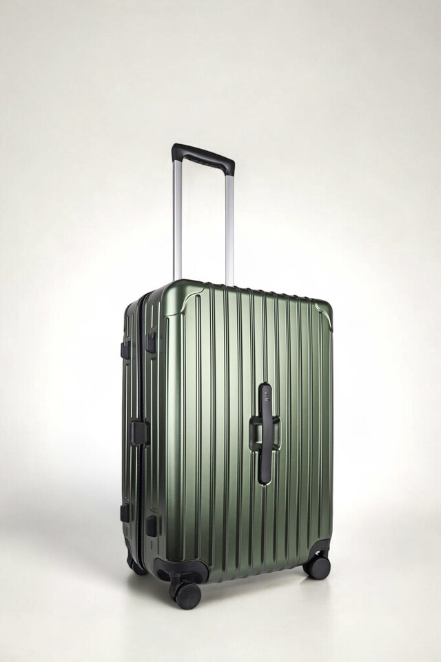 image 1 of Lightweight Hard Shell Check-In Suitcase with Cupholder | Medium Size Luggage