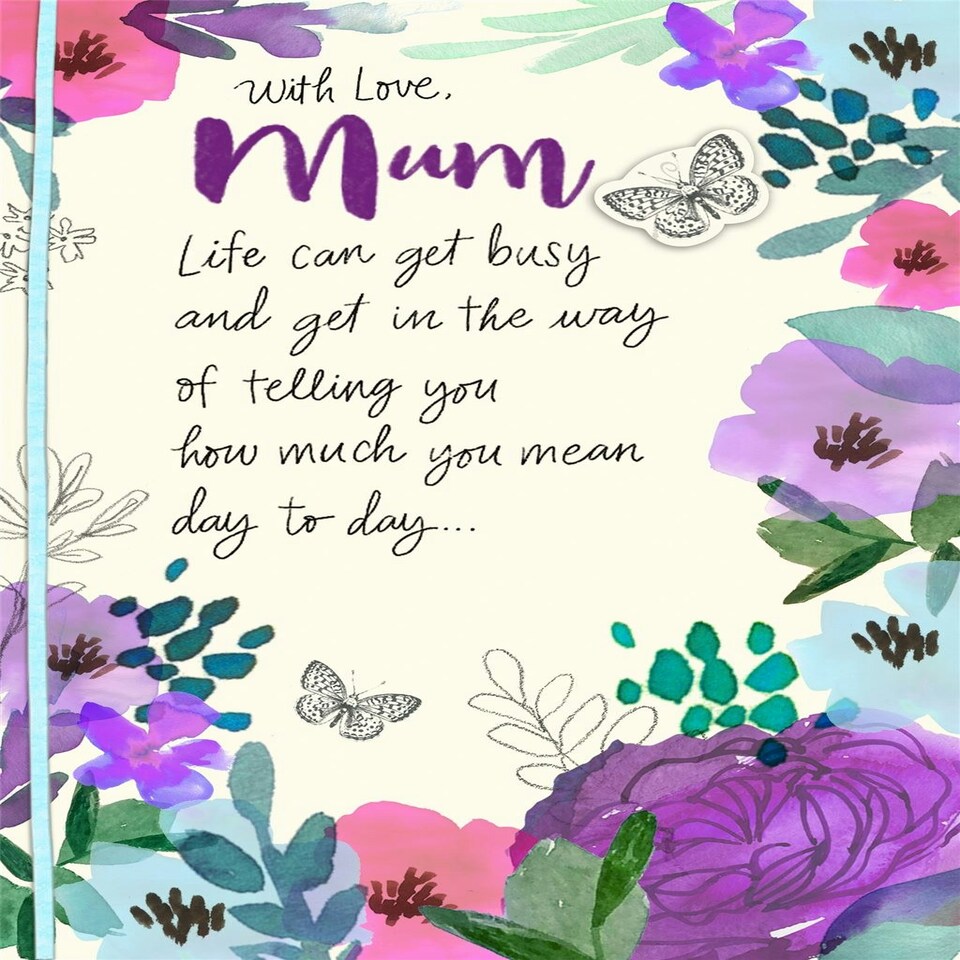 image 1 of Willow Bouquet Mum Birthday Card