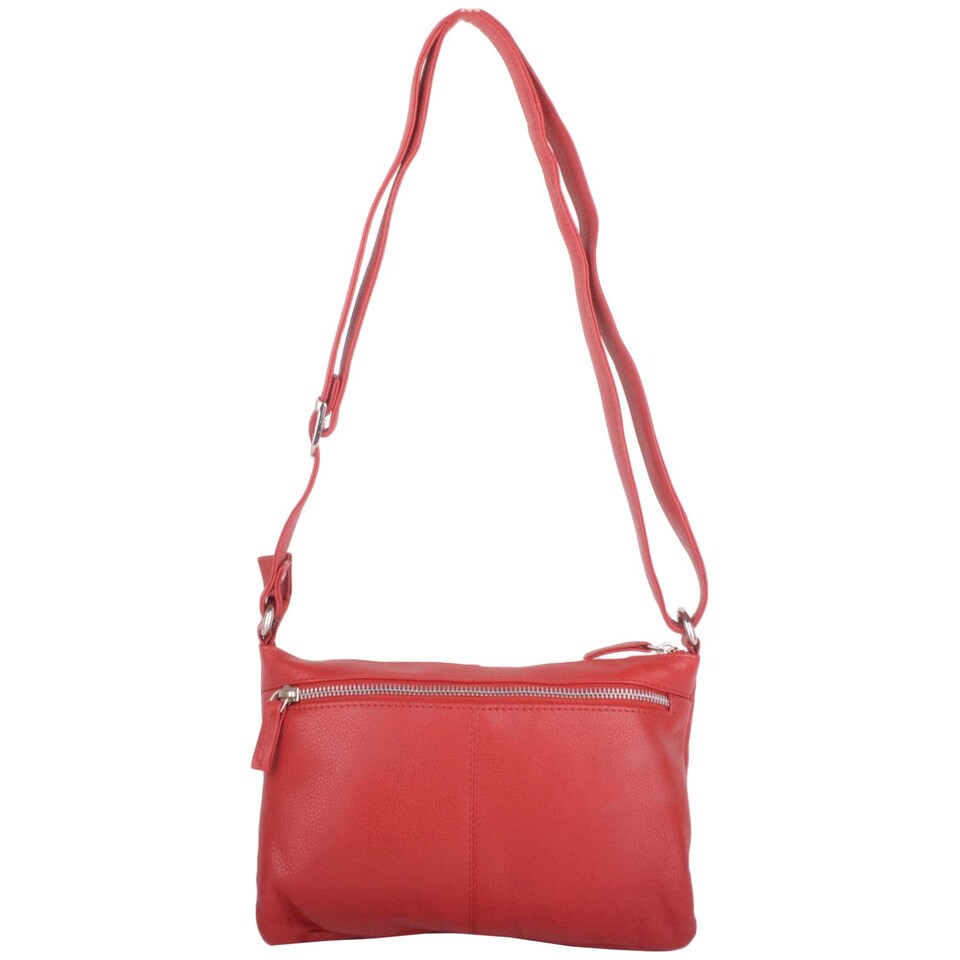 image 1 of London Leathergoods Womens Smooth Genuine Leather Cross Body / Shoulder Bag | Red | Red