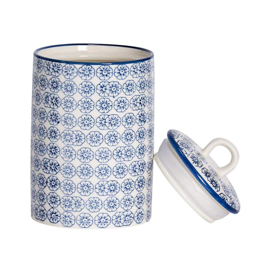 image 1 of Nicola Spring Hand-Printed Kitchen Spoon Rests - 26.5cm - Orange & Navy (2pc)