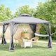 image 2 of Outsunny 3 x 3 m Metal Gazebo Garden Outdoor 2-Tier Roof Marquee Party White