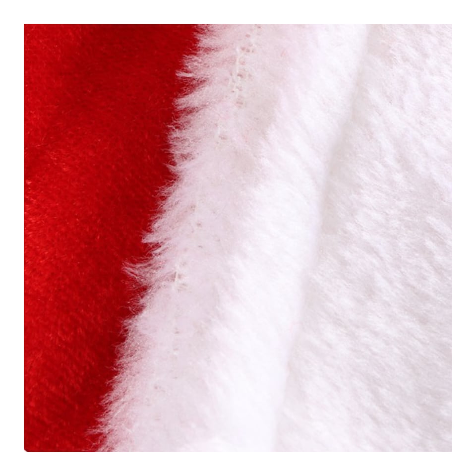 image 1 of Hooded Miss Santa Dress with Black Stockings | Multi | 2XL