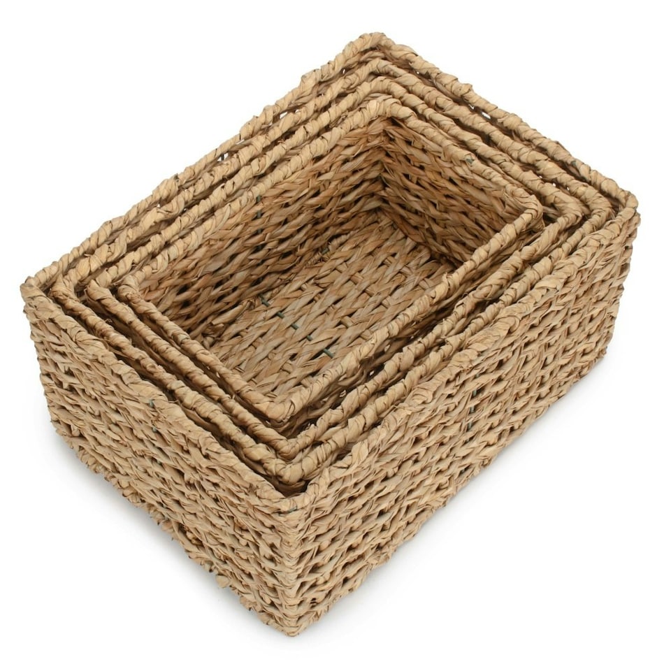 image 1 of Large Thatch Grass Woven Storage Basket | Green | Green
