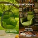 image 5 of Homescapes Luxury Waterproof Egg Chair Cushion With Headrest - Green