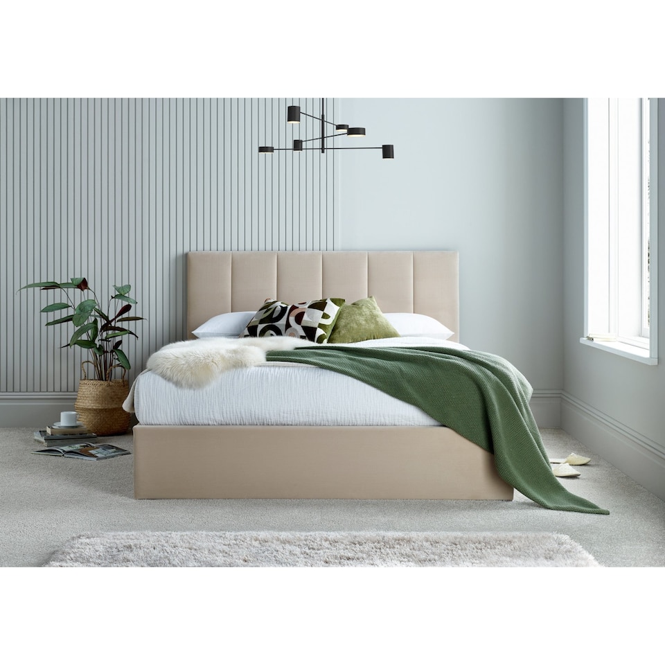 Fabric King Size Bedframe  in Grey